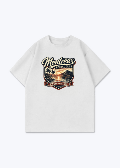 Vaud Montreux Social Club Tee - White Front (Designed)