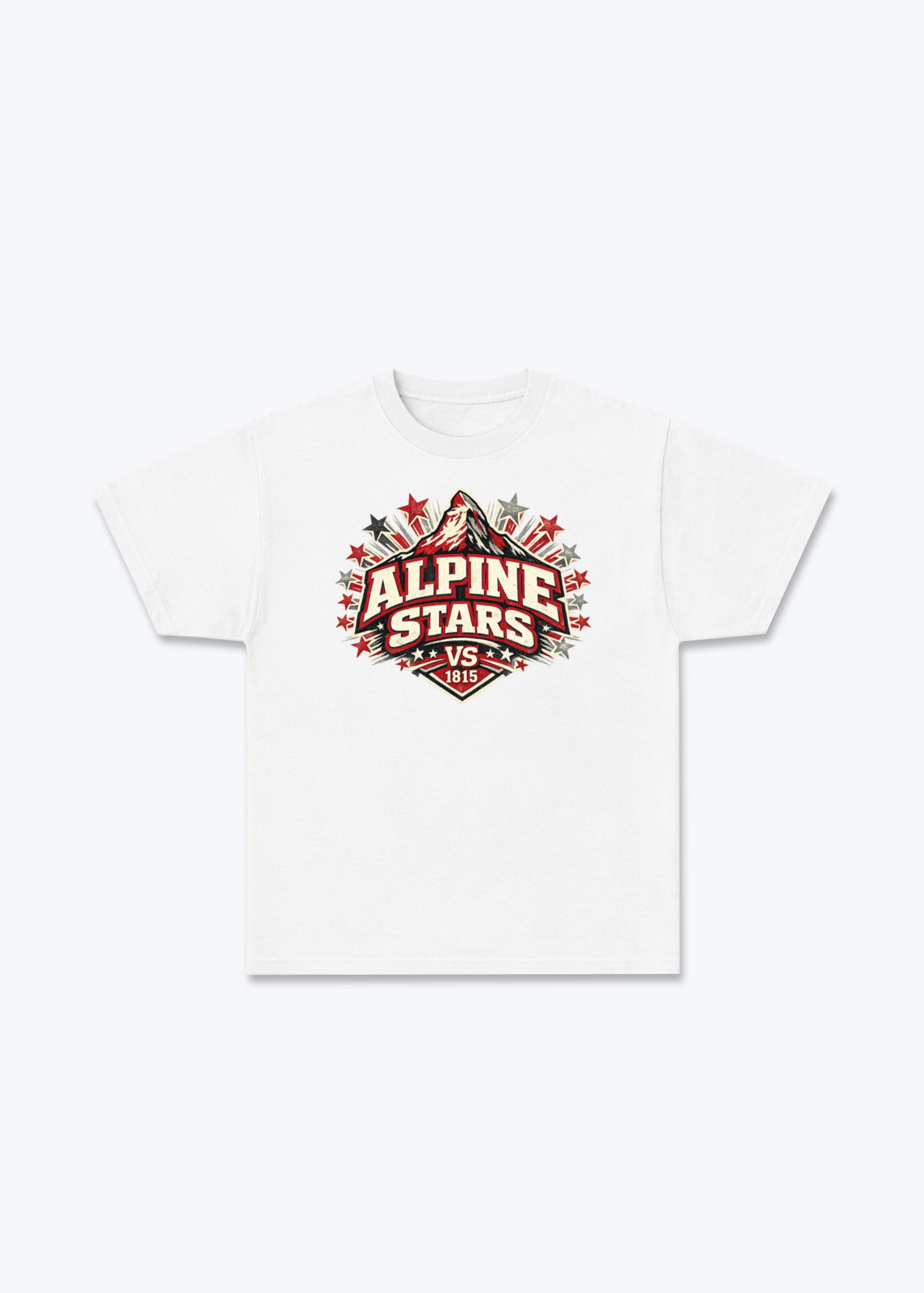 Wallis Alpine Stars Tee - White Front (Designed)