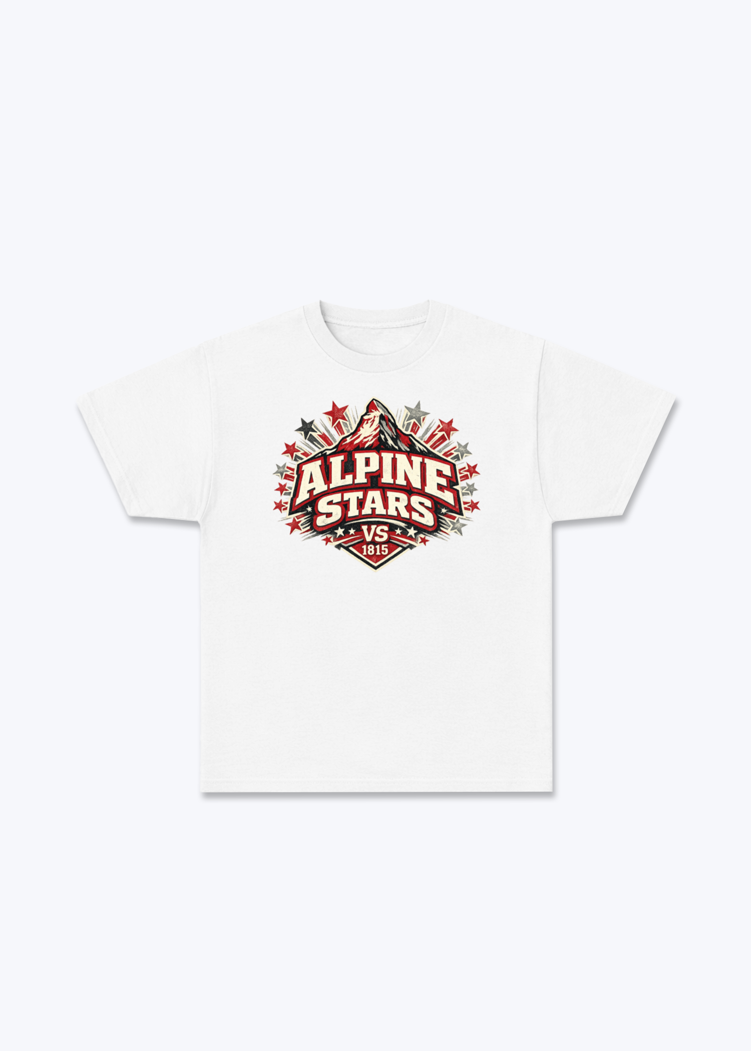 Wallis Alpine Stars Tee - White Front (Designed)