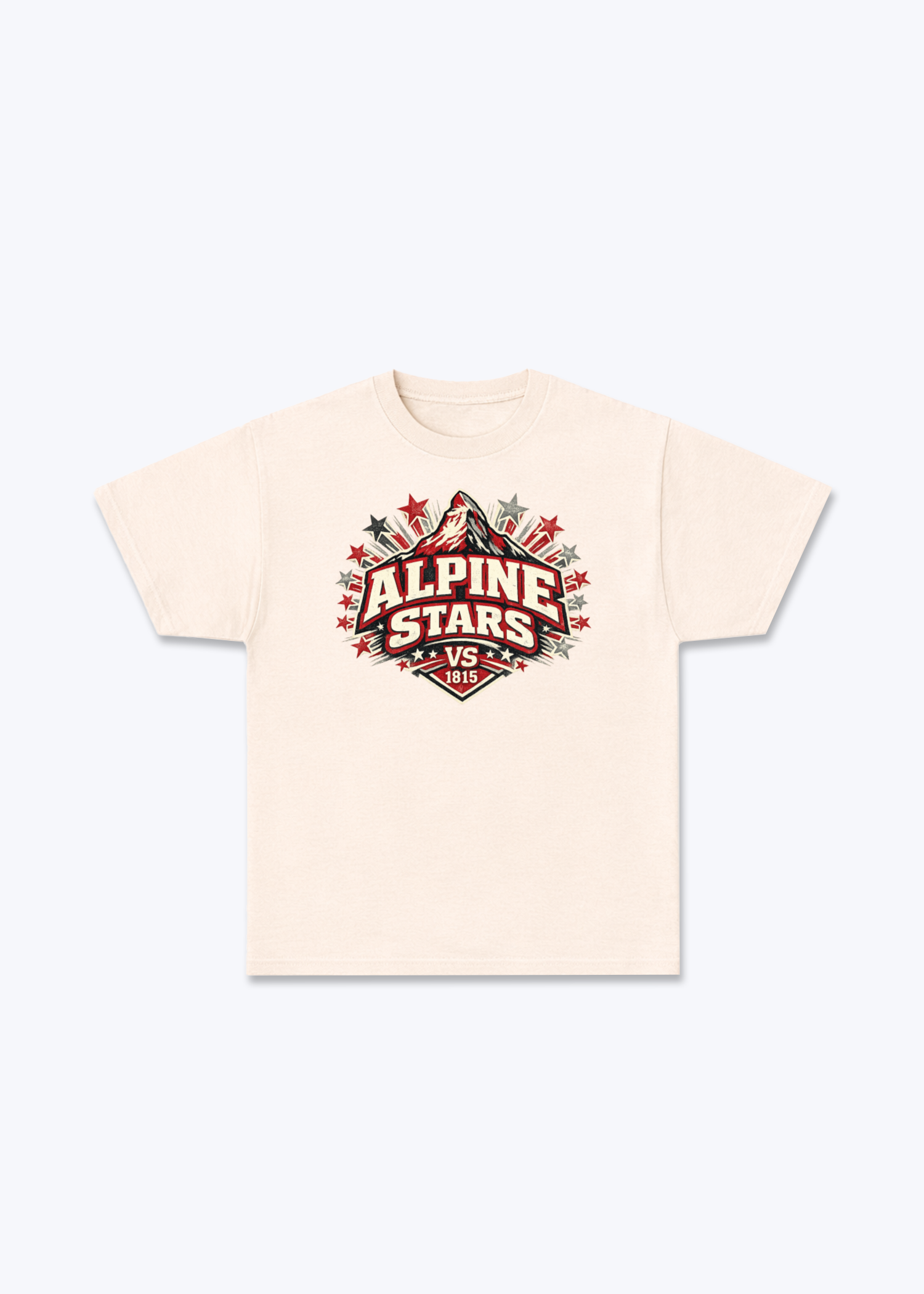 Wallis Alpine Stars Tee - Beige Front (Designed)