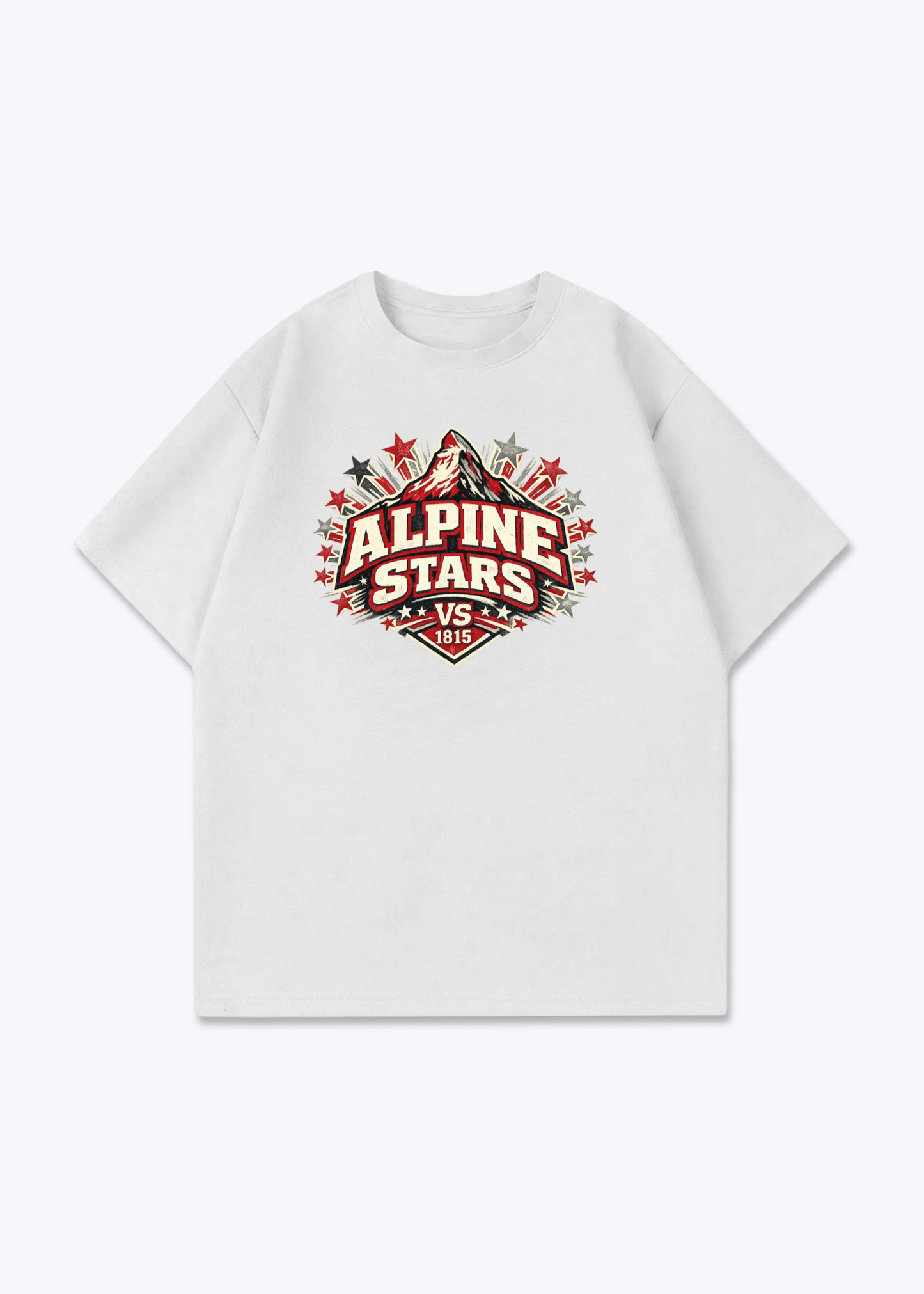 Wallis Alpine Stars Tee - White Front (Designed)