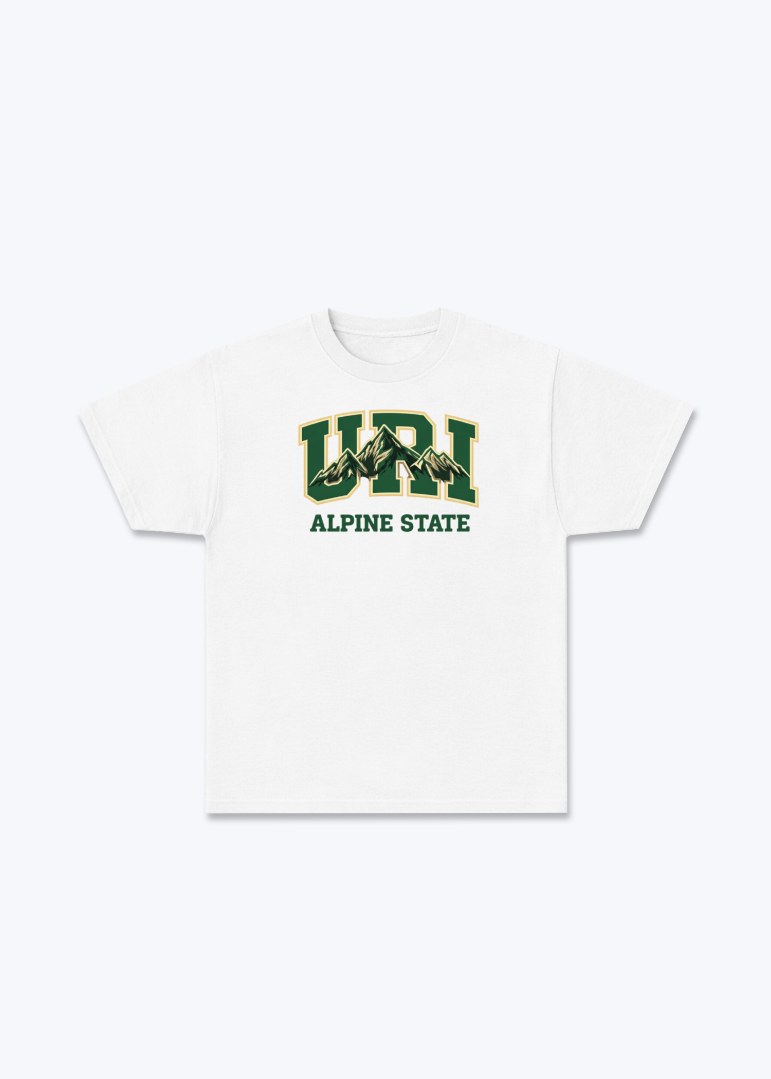 Uri Alpine State Tee - White Front (Designed)