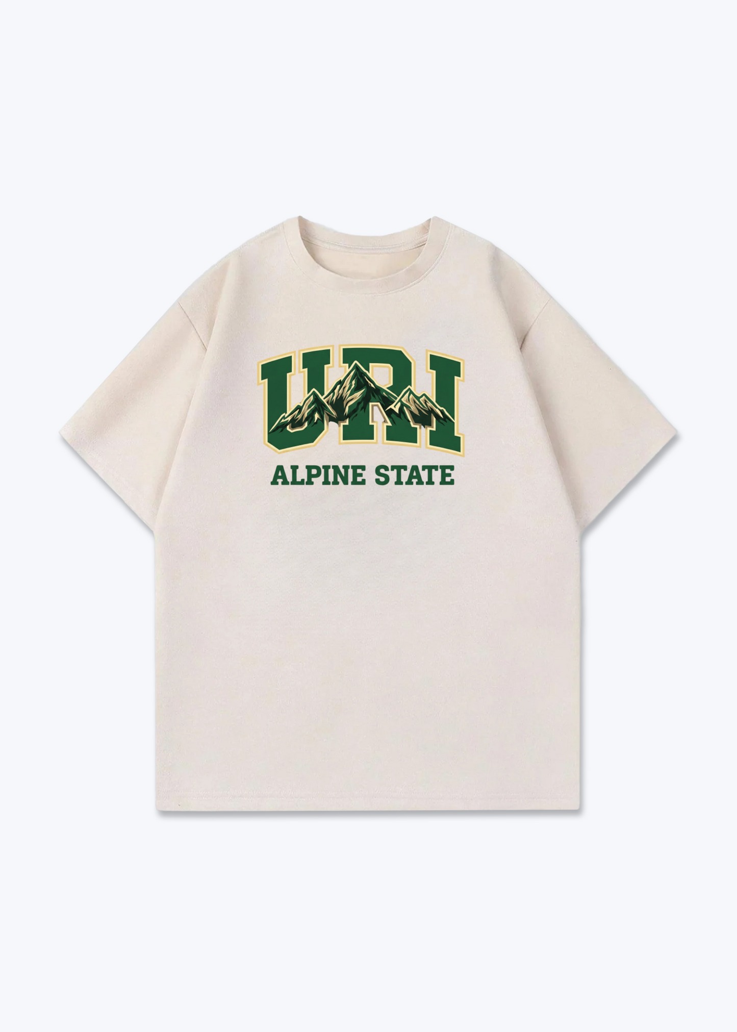 Uri Alpine State Tee - Beige Front (Designed)