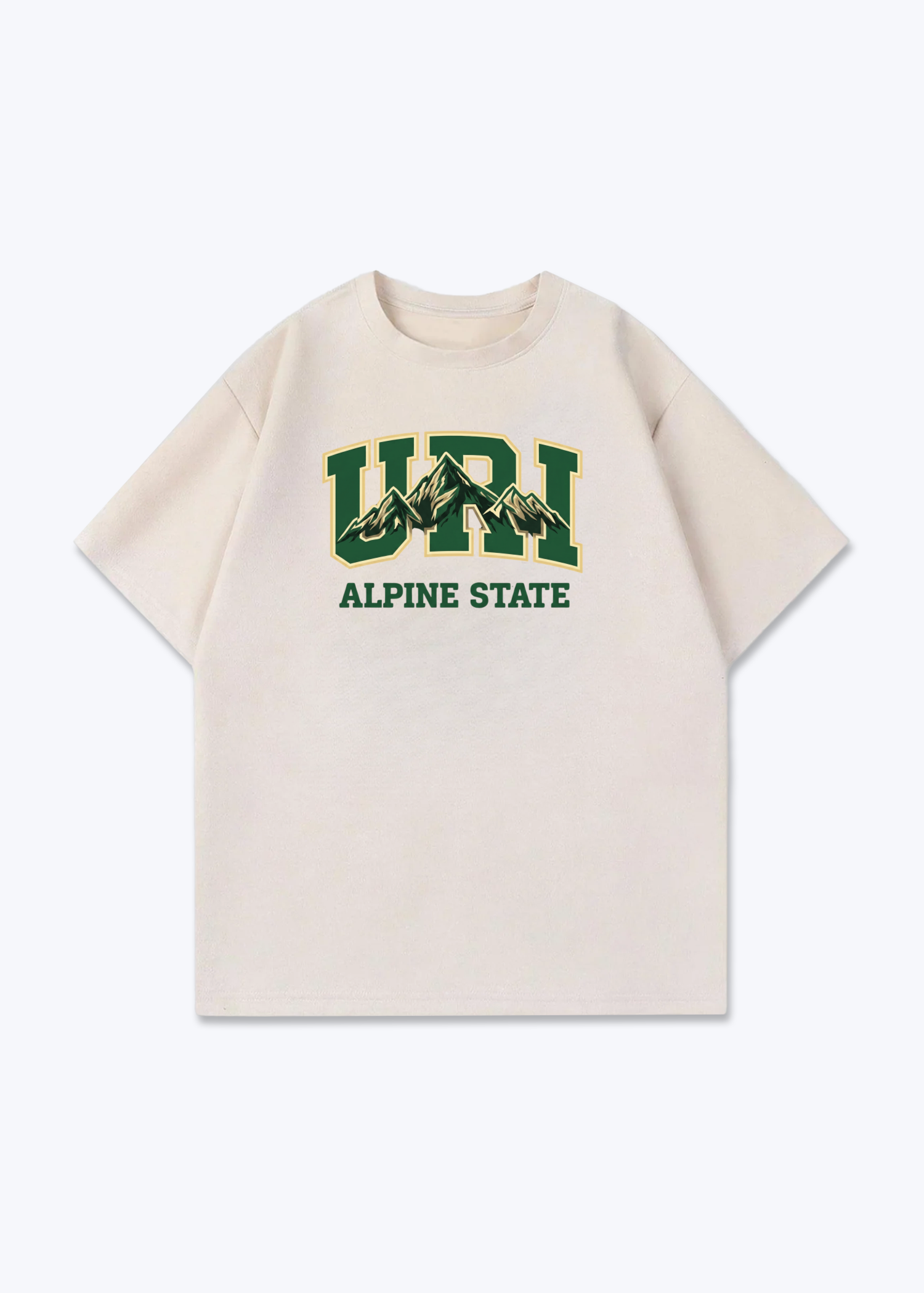 Uri Alpine State Tee - Beige Front (Designed)