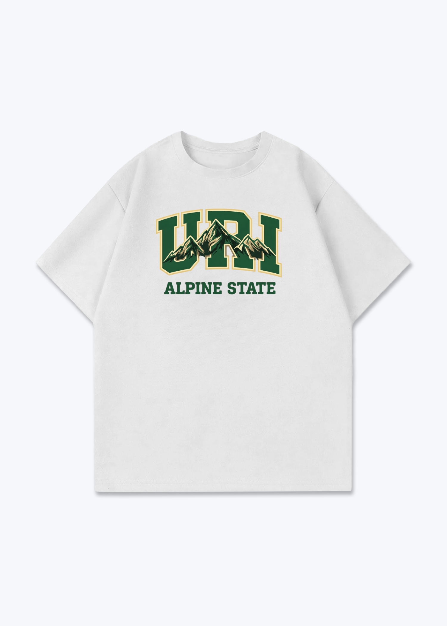 Uri Alpine State Tee - White Front (Designed)