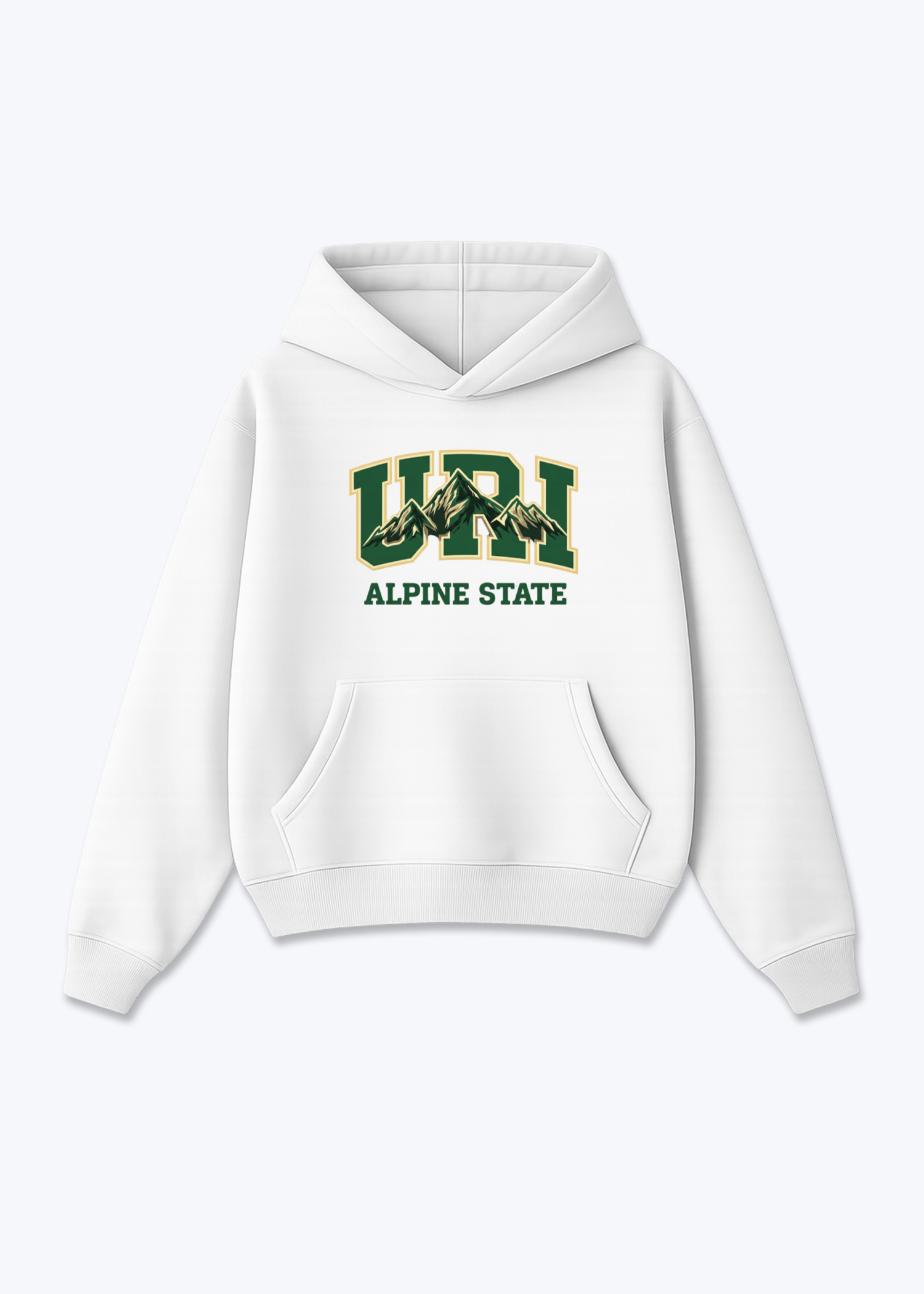 Uri Alpine State Tee - White Front (Designed)