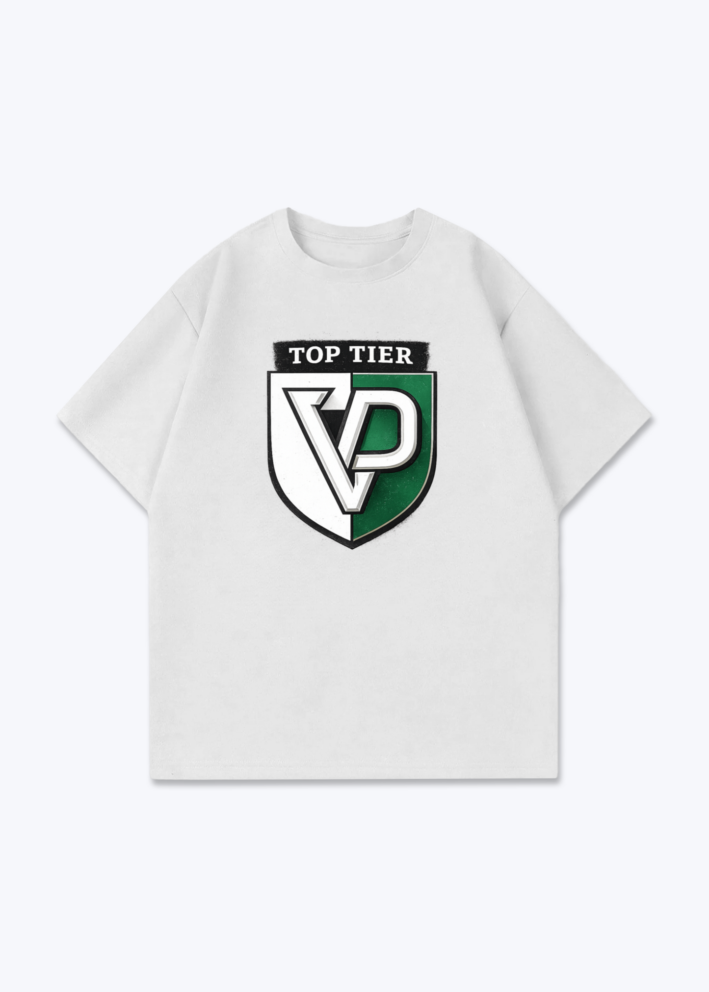 Vaud Top Tier Emblem Tee - White Front (Designed)