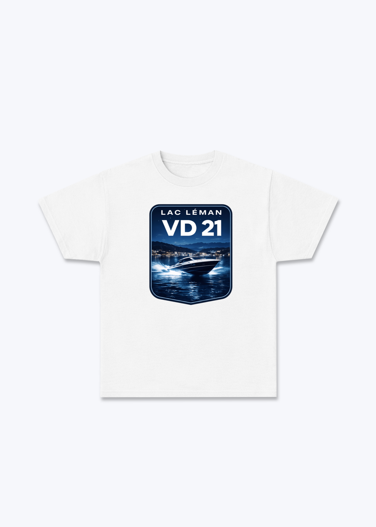 Vaud Lac Leman Tee - White Front (Designed)