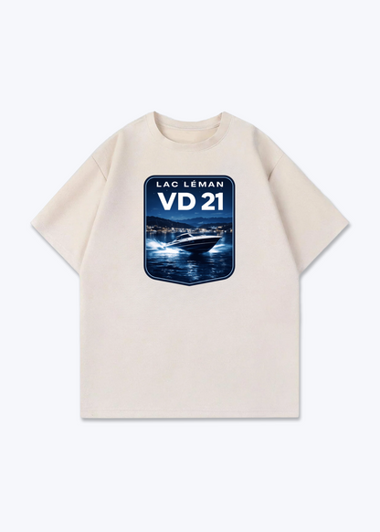 Vaud Lac Leman Tee - Beige Front (Designed)