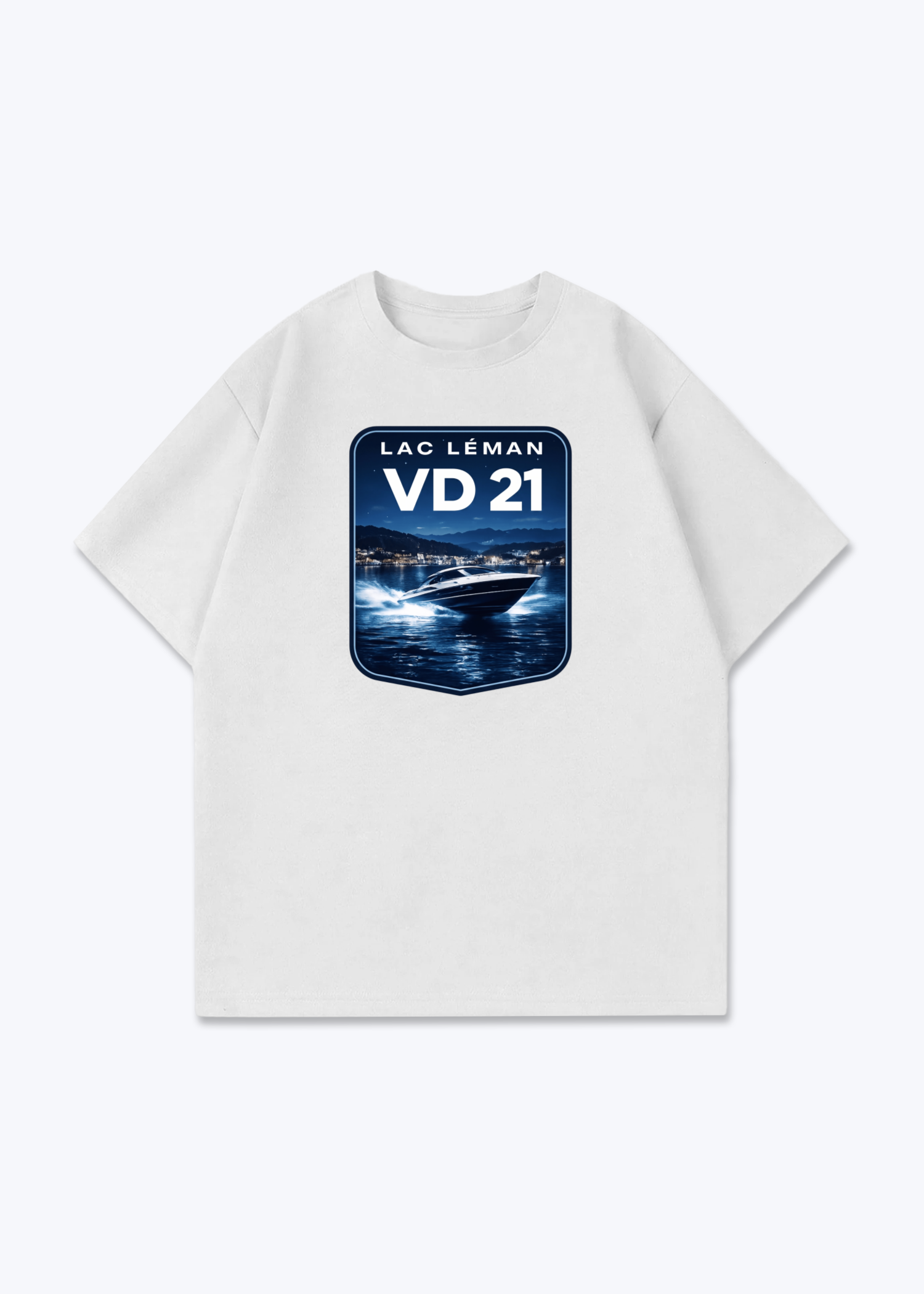 Vaud Lac Leman Tee - White Front (Designed)