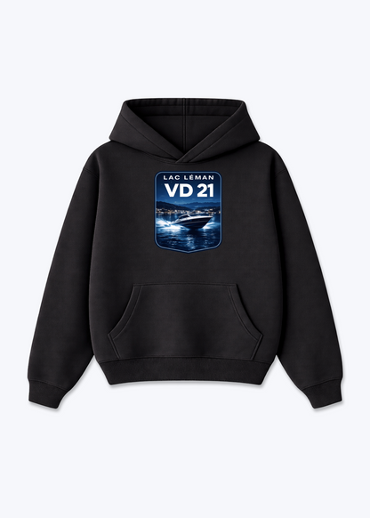 Vaud Lac Leman Tee - Black Front (Designed)
