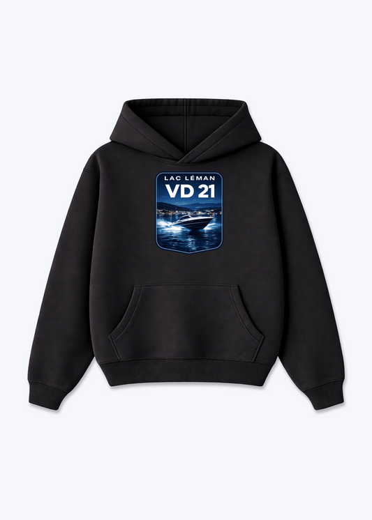 Vaud Lac Leman Tee - Black Front (Designed)