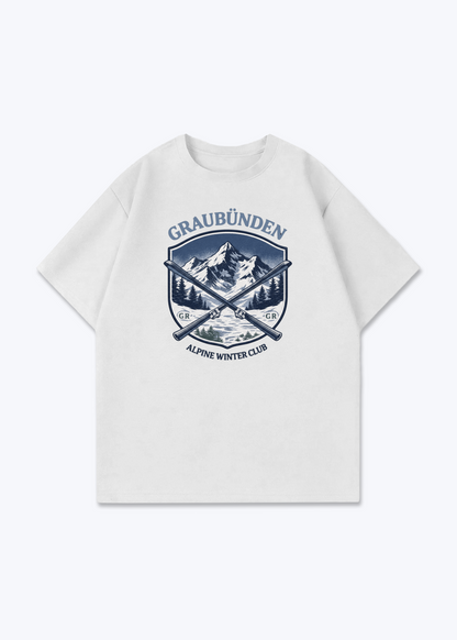 Graubünden Alpine Club Tee - White Front (Designed)