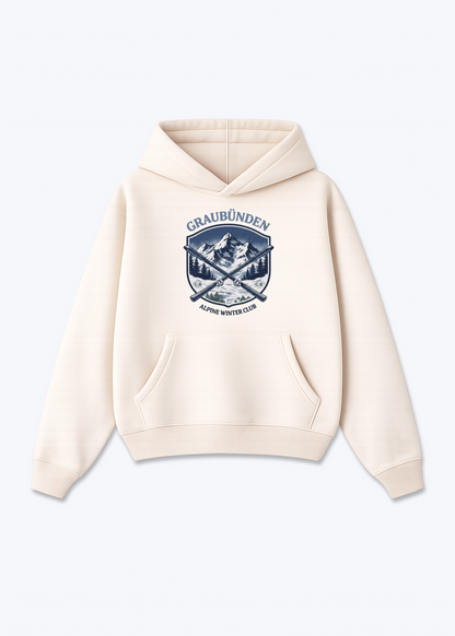 Graubünden Alpine Club Tee - Beige Front (Designed)
