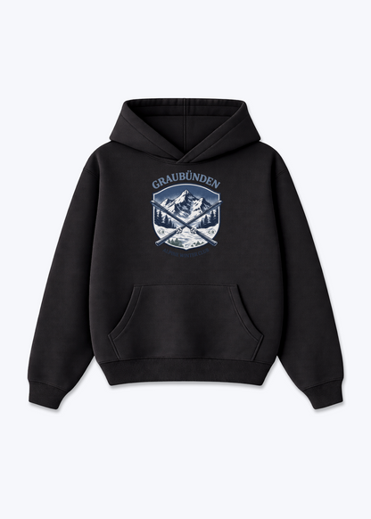 Graubünden Alpine Club Tee - Black Front (Designed)