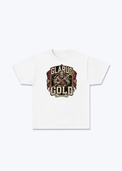 Glarus Gold 8750 Tee - White Front (Designed)