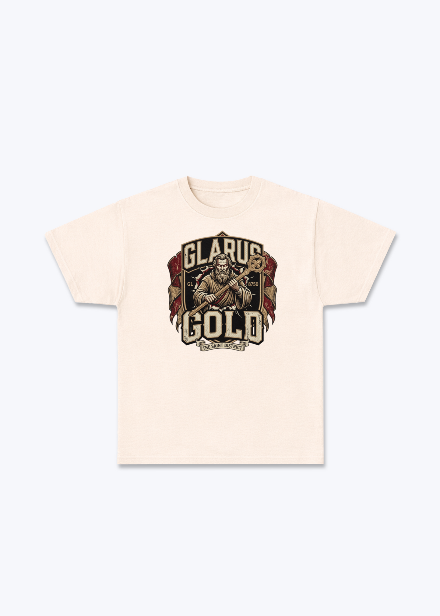 Glarus Gold 8750 Tee - Beige Front (Designed)