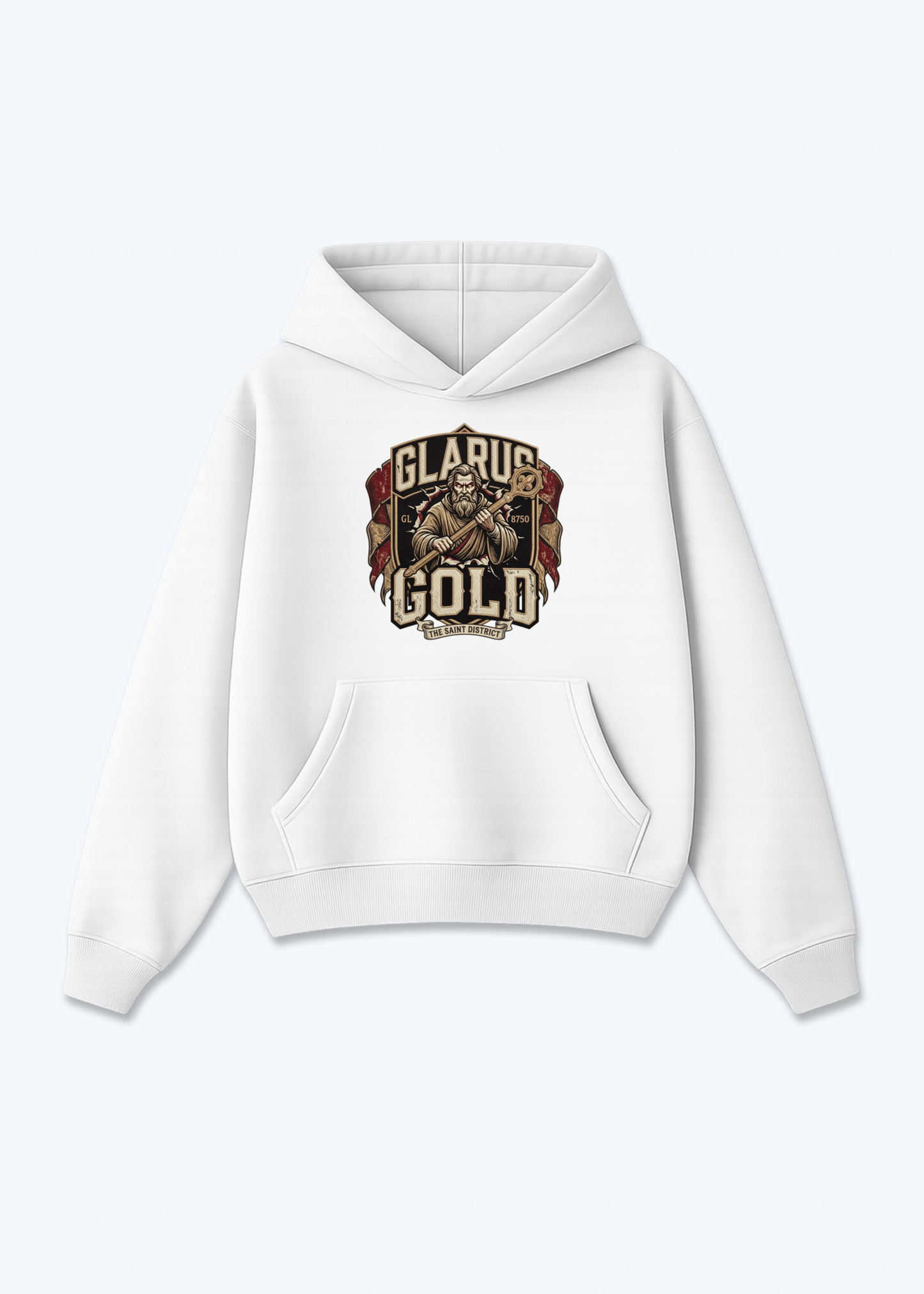 Glarus Gold 8750 Tee - White Front (Designed)