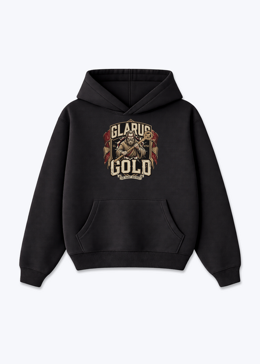 Glarus Gold 8750 Tee - Black Front (Designed)