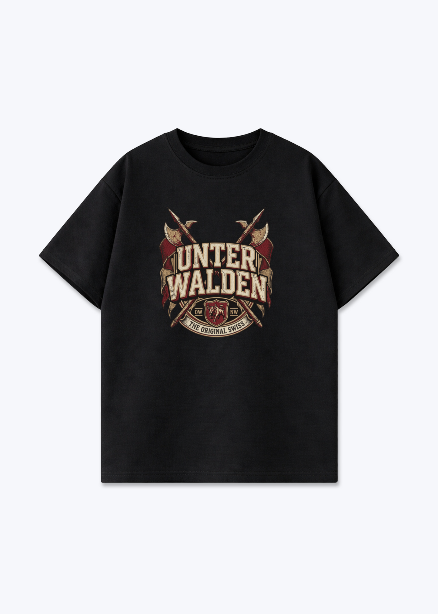 Nidwalden x Obwalden x Unterwalden Tee - Black Front (Designed)