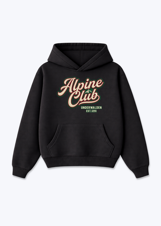 Nidwalden x Obwalden Alpine Club Tee - Black Front (Designed)