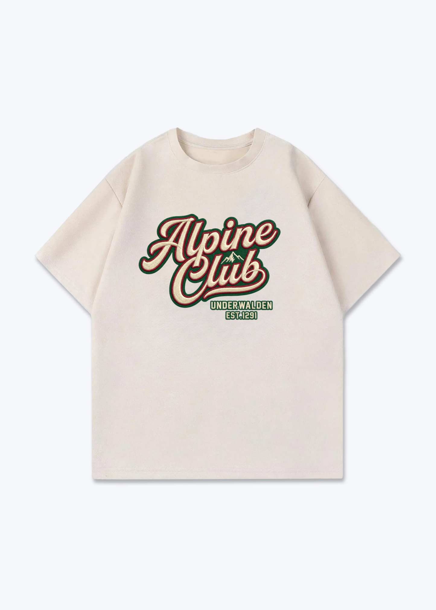 Nidwalden x Obwalden Alpine Club Tee - Beige Front (Designed)