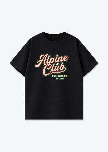 Nidwalden x Obwalden Alpine Club Tee - Black Front (Designed)