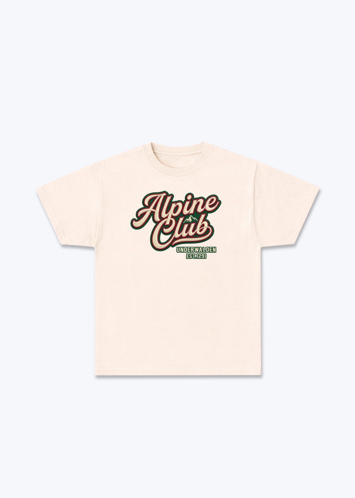 Nidwalden x Obwalden Alpine Club Tee - Beige Front (Designed)