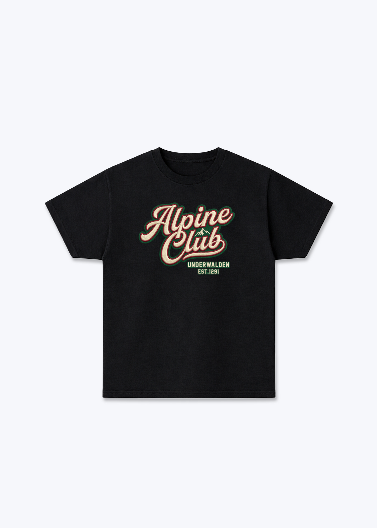 Nidwalden x Obwalden Alpine Club Tee - Black Front (Designed)