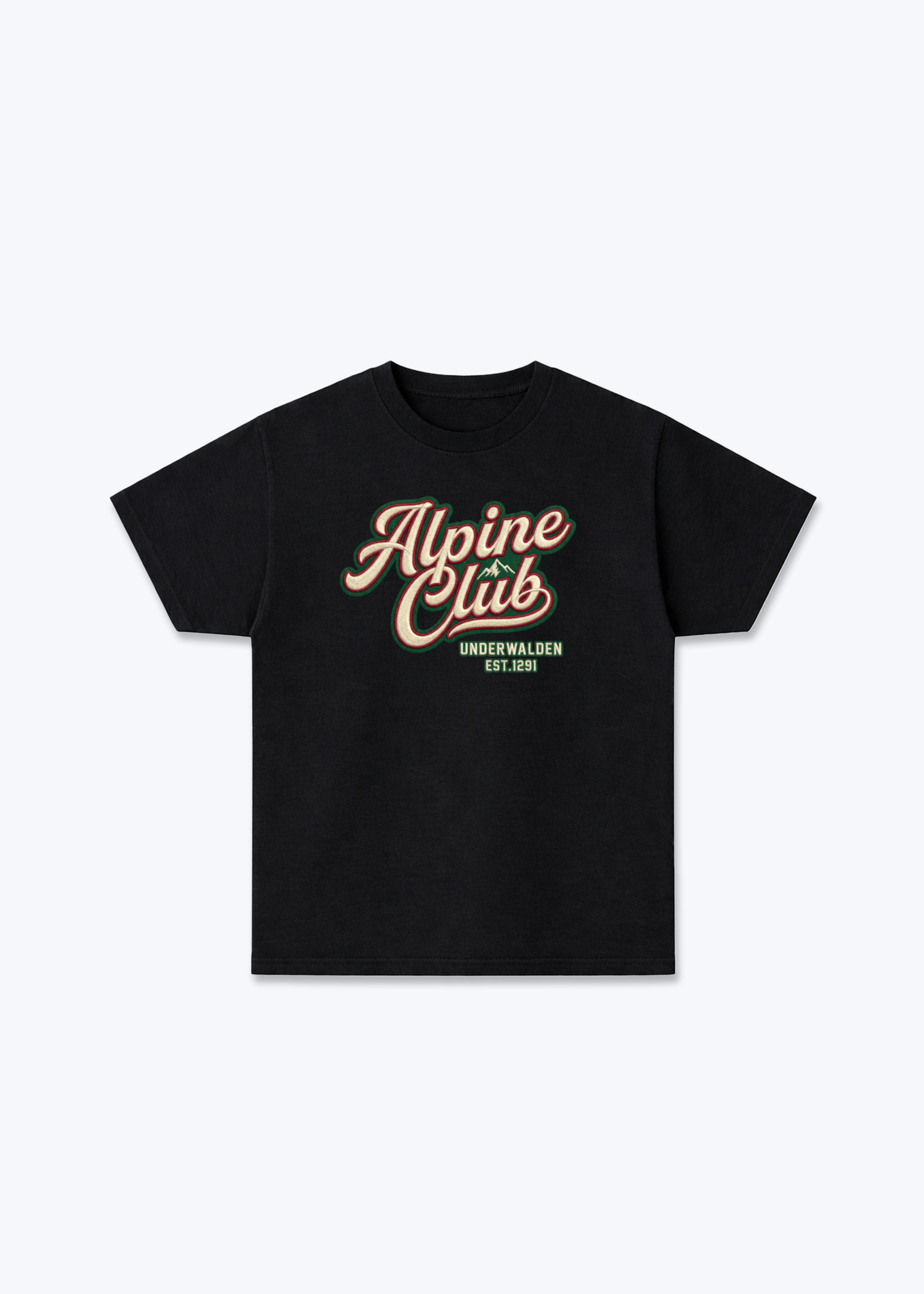Nidwalden x Obwalden Alpine Club Tee - Black Front (Designed)