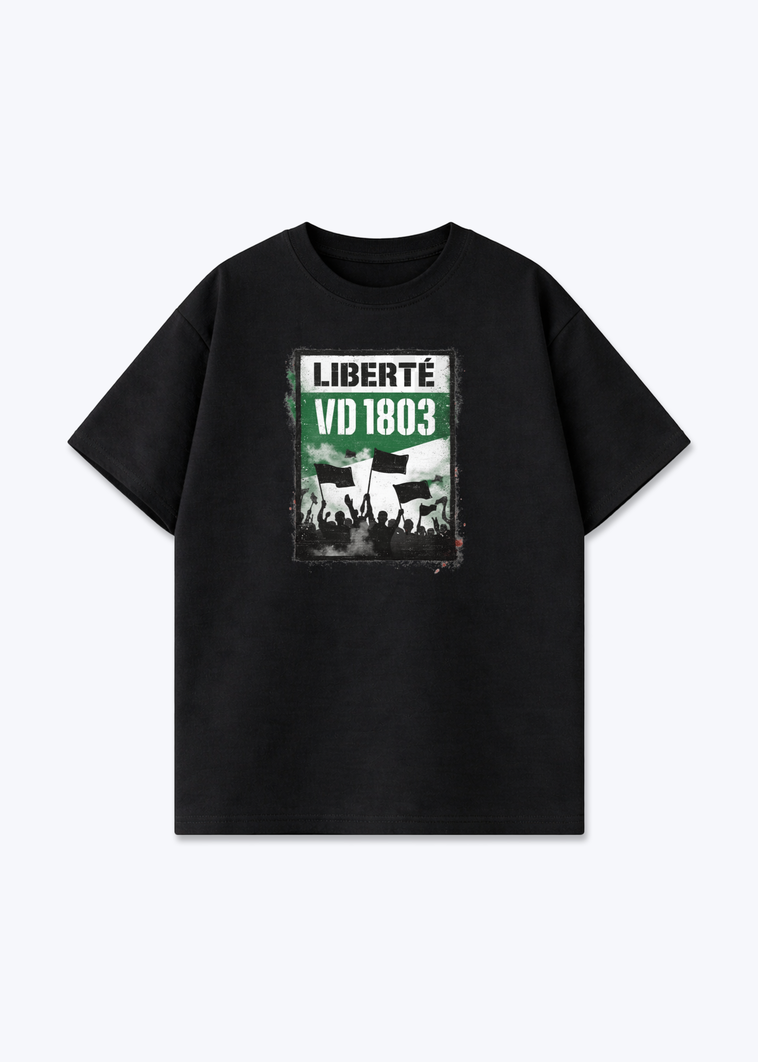 Vaud 1803 Liberté Statement Tee - Black Front (Designed)