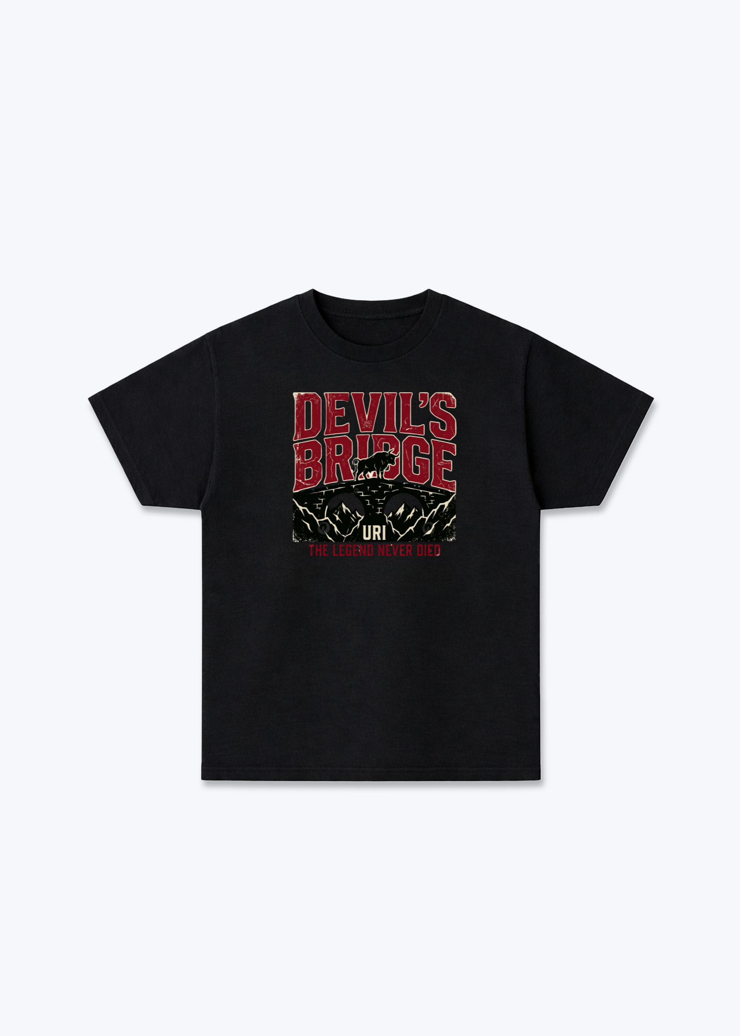 Uri Devils Bridge Tee - Black Front (Designed)