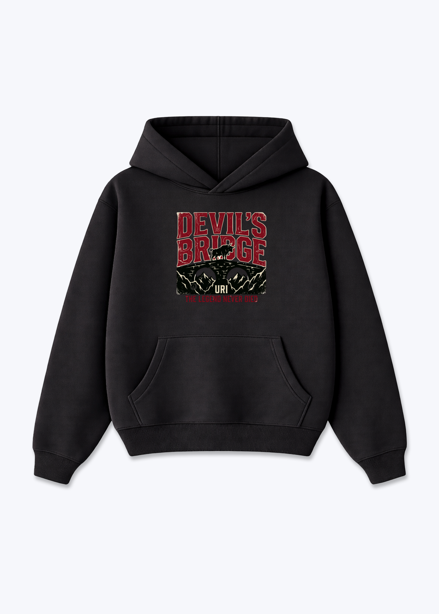 Uri Devils Bridge Tee - Black Front (Designed)