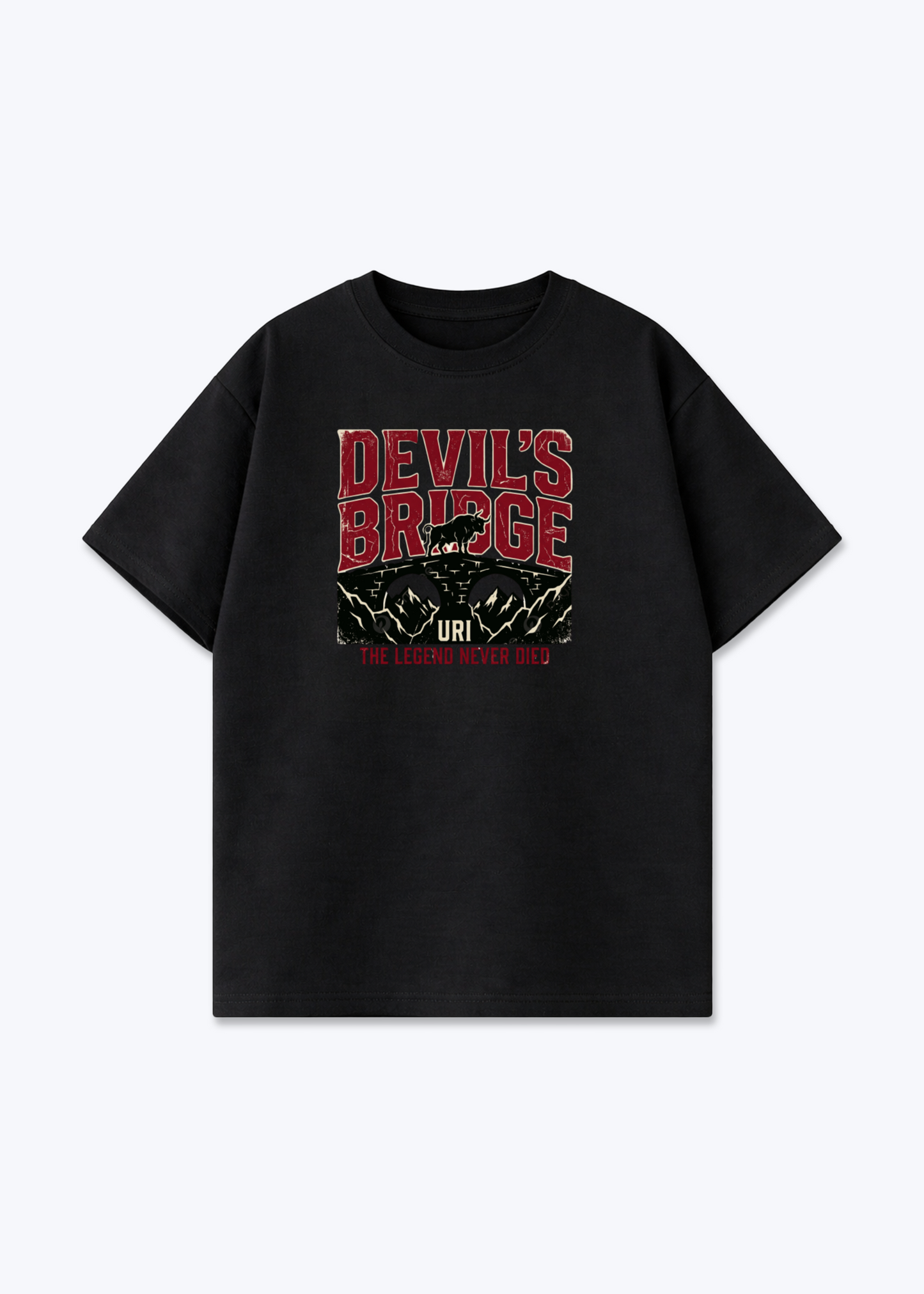 Uri Devils Bridge Tee - Black Front (Designed)