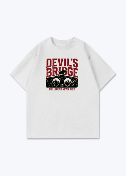 Uri Devils Bridge Tee - White Front (Designed)