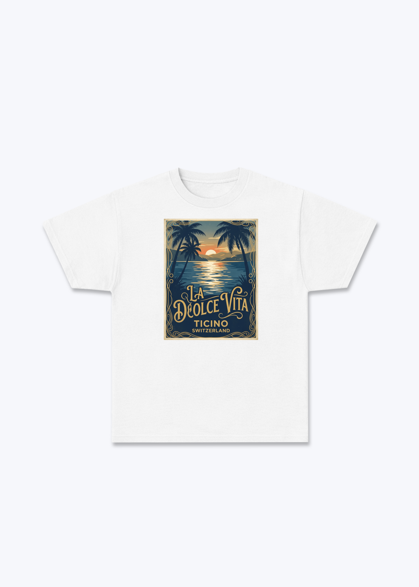 Tessin La Dolce Vita Tee - White Front (Designed)