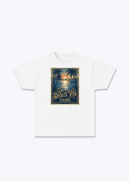 Tessin La Dolce Vita Tee - White Front (Designed)