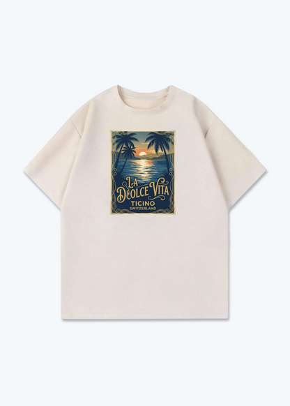 Tessin La Dolce Vita Tee - Beige Front (Designed)