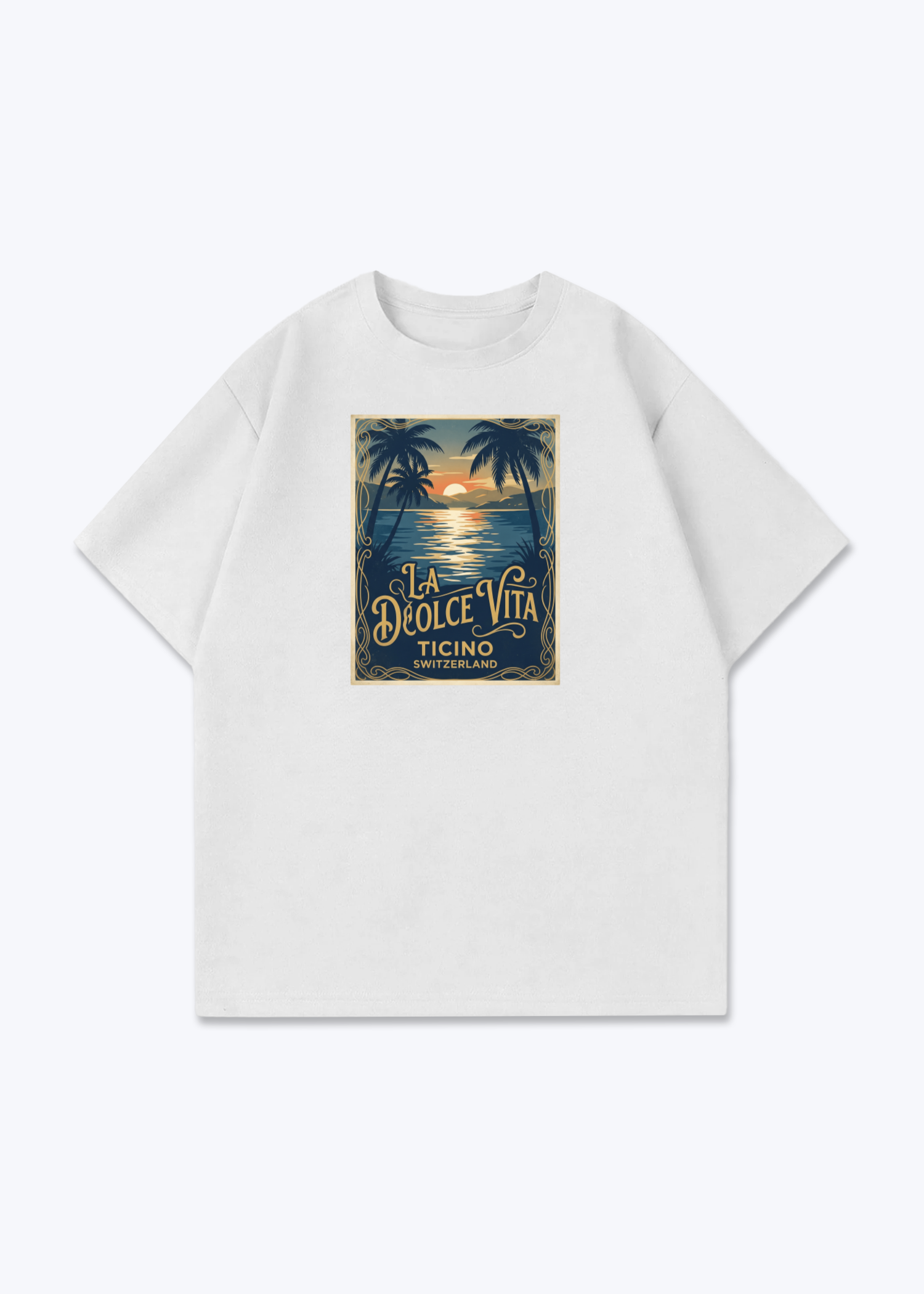 Tessin La Dolce Vita Tee - White Front (Designed)