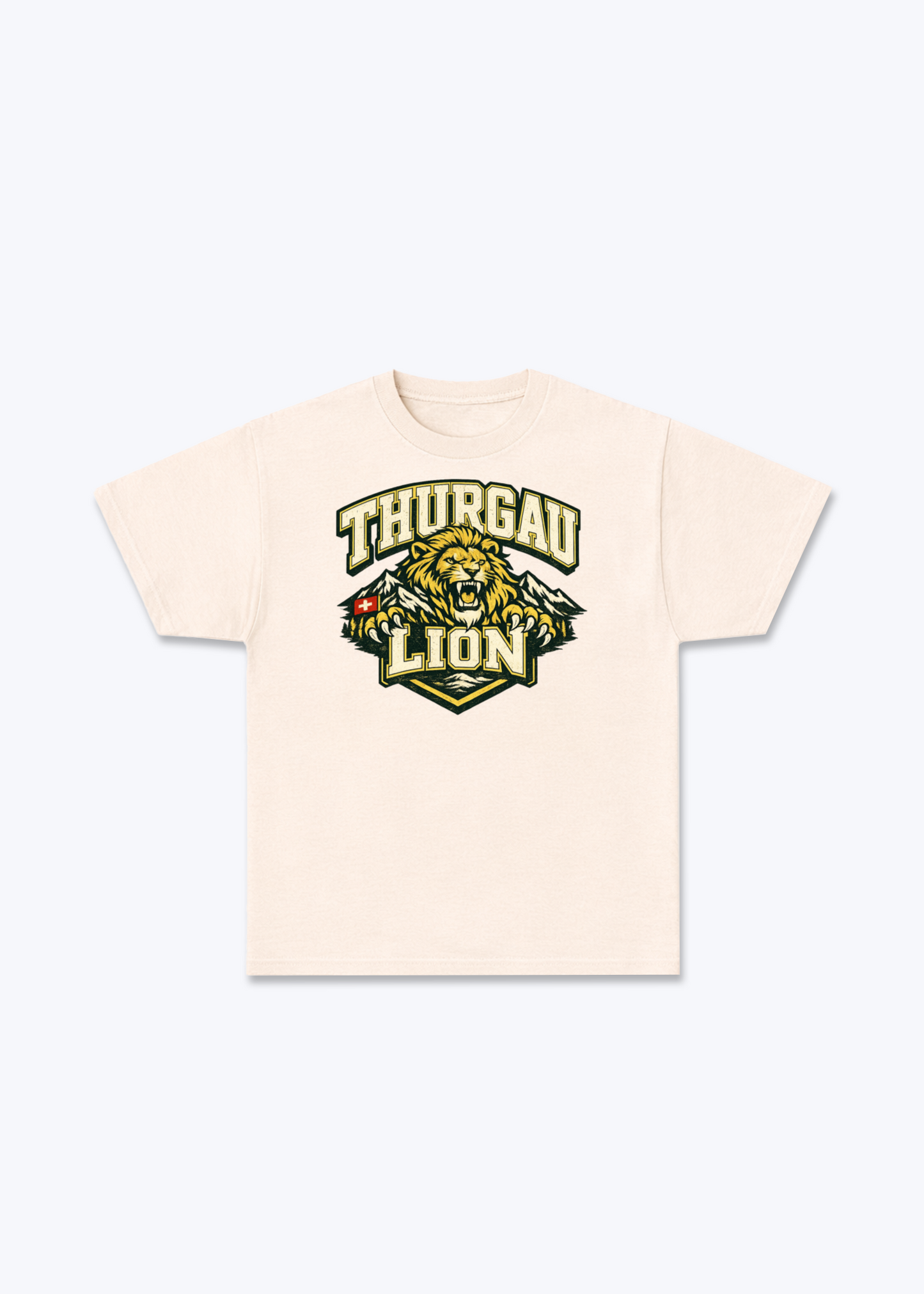 Thurgau Lion Tee - Beige Front (Designed)