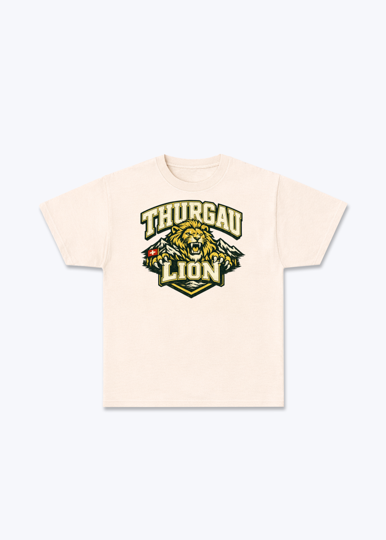 Thurgau Lion Tee - Beige Front (Designed)