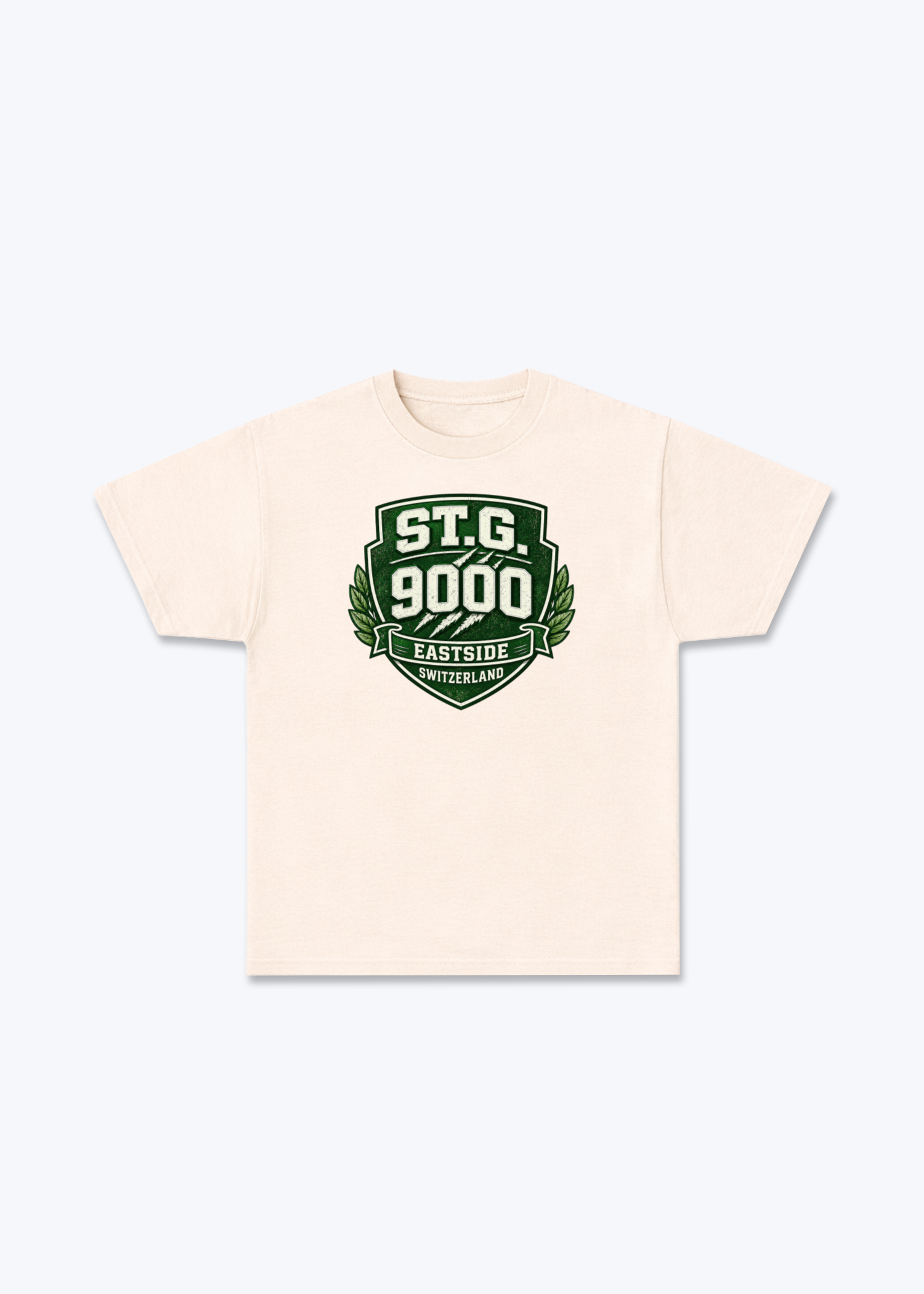 St.Gallen Eastside Tee - Beige Front (Designed)