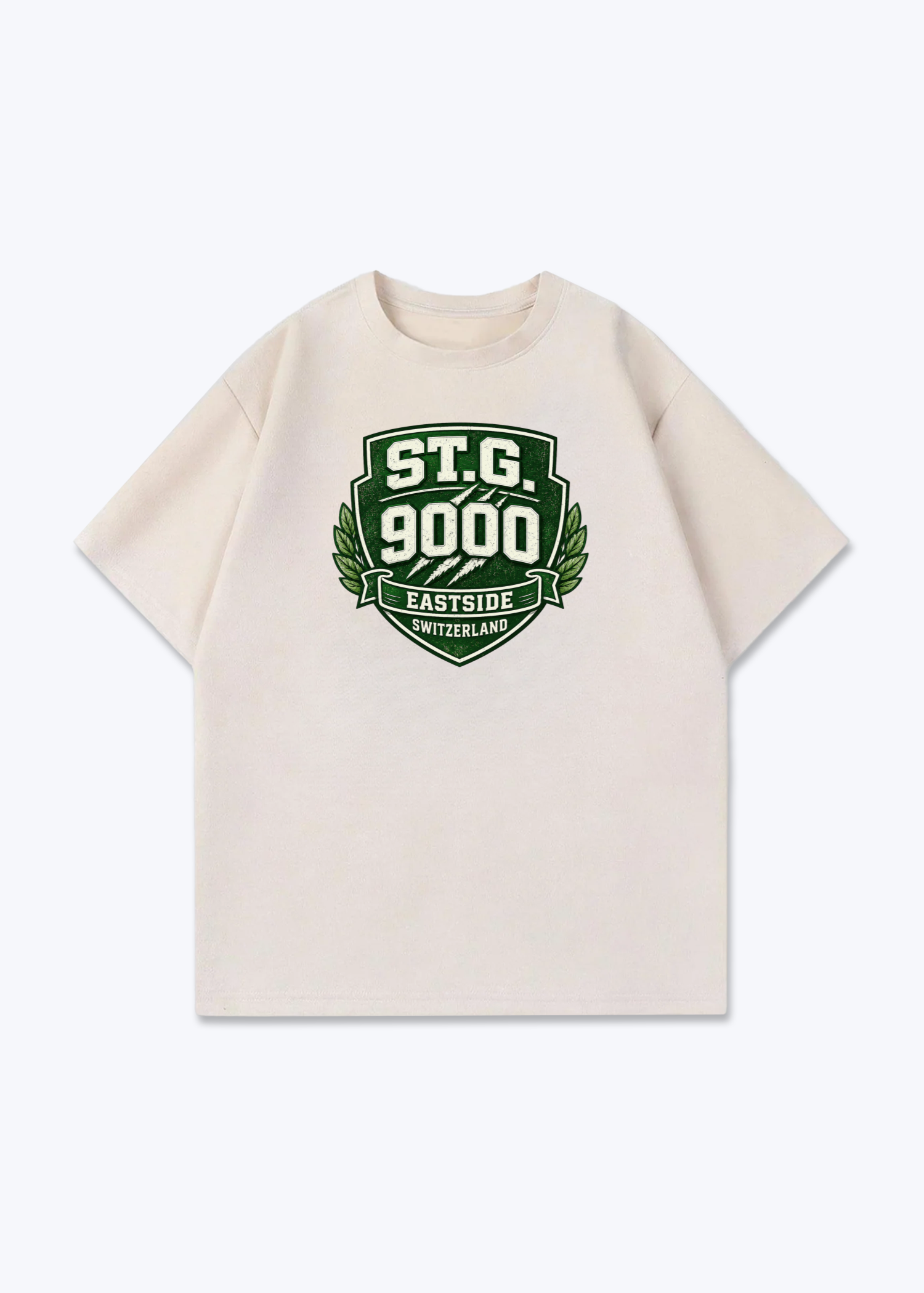 St.Gallen Eastside Tee - Beige Front (Designed)