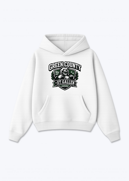 St.Gallen Green Country Tee - White Front (Designed)