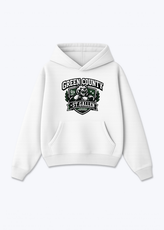 St.Gallen Green Country Tee - White Front (Designed)