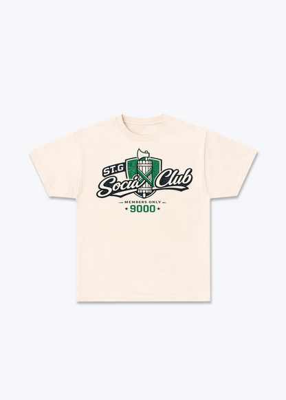 St.Gallen Social Club Tee - Beige Front (Designed)