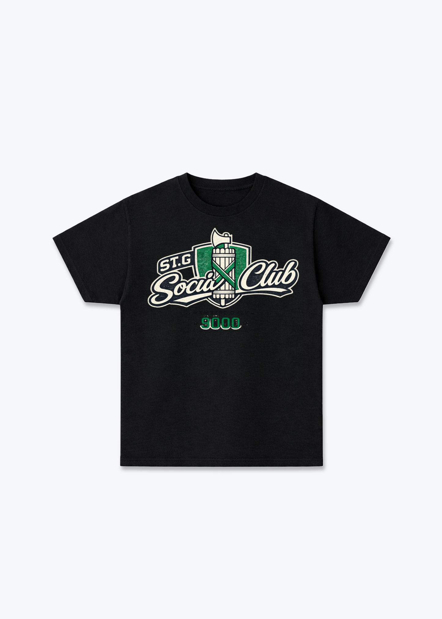 St.Gallen Social Club Tee - Black Front (Designed)