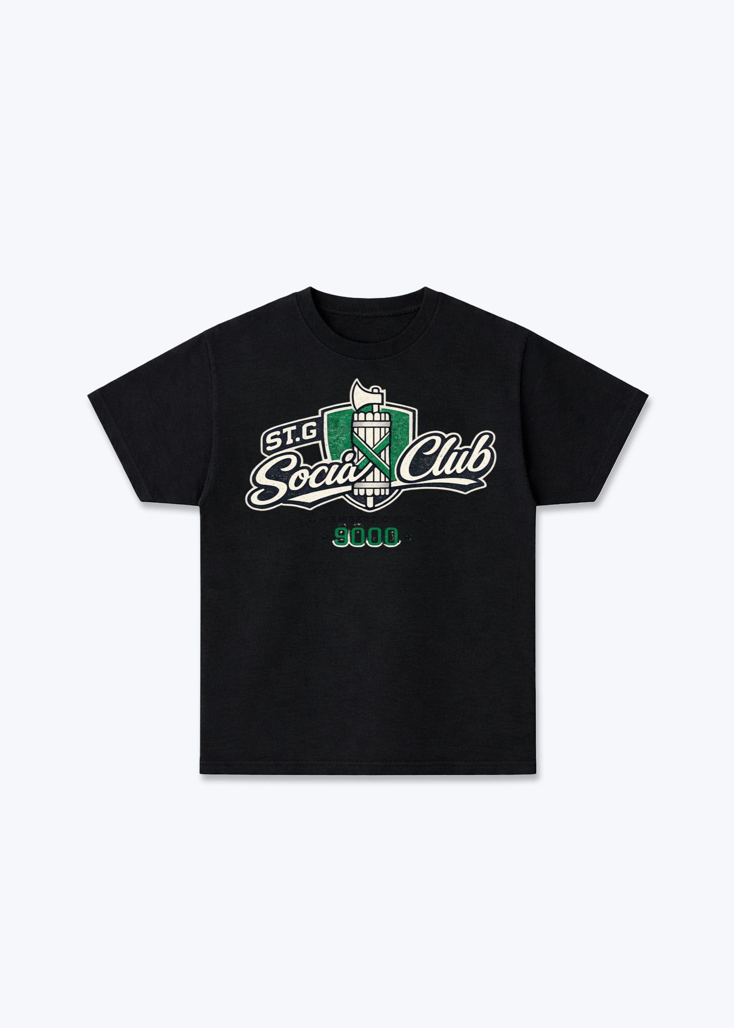 St.Gallen Social Club Tee - Black Front (Designed)