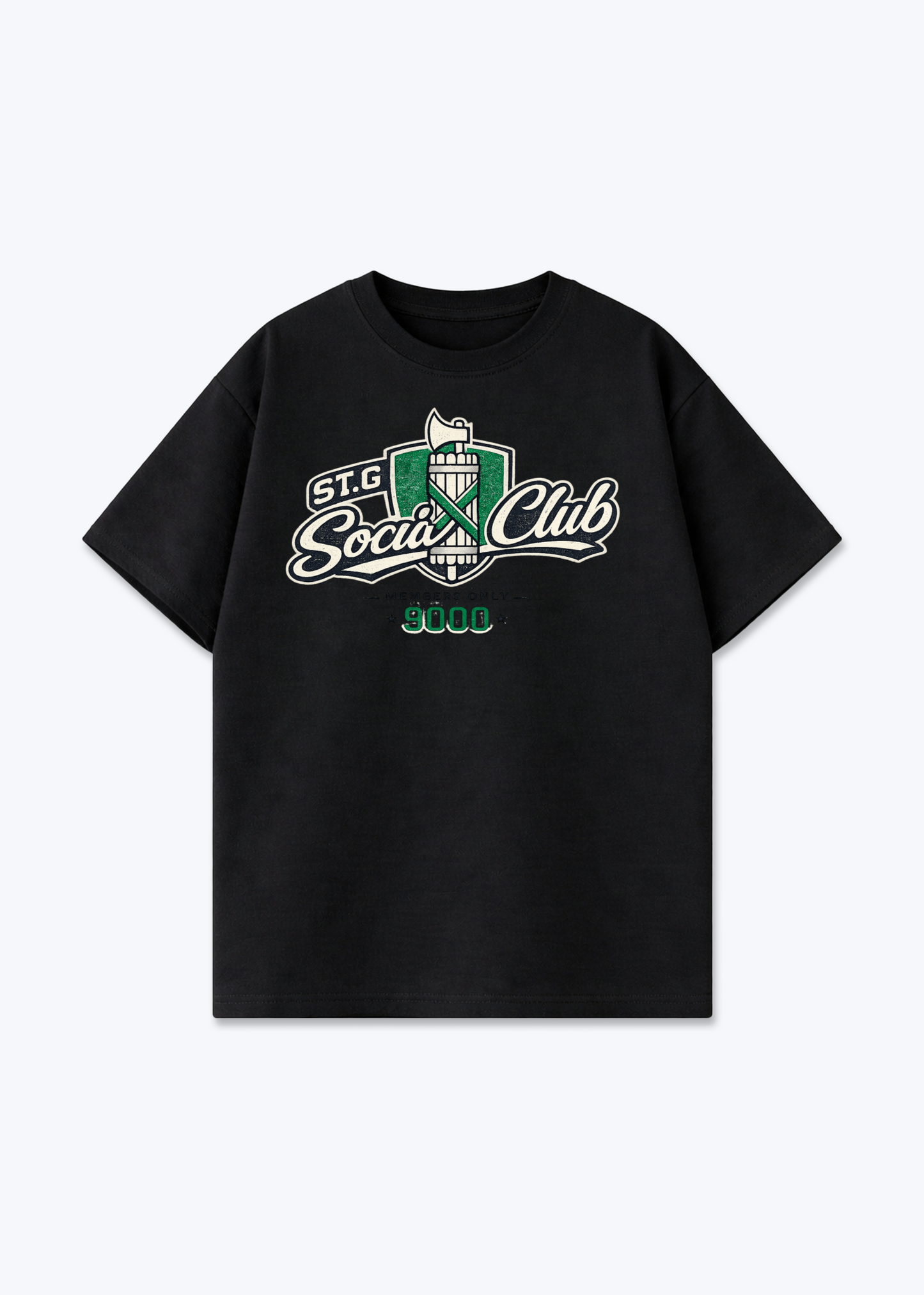 St.Gallen Social Club Tee - Black Front (Designed)