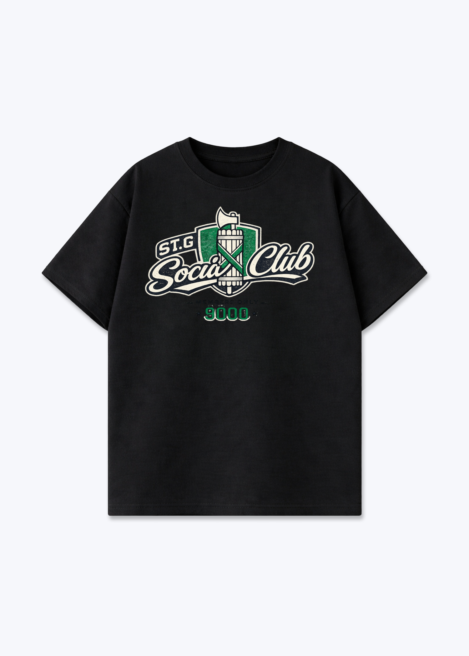 St.Gallen Social Club Tee - Black Front (Designed)
